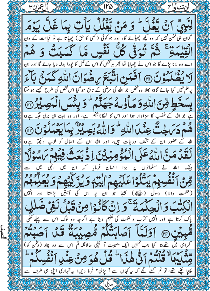 Para 4 Lan Tanaalul Birra with Urdu Translation