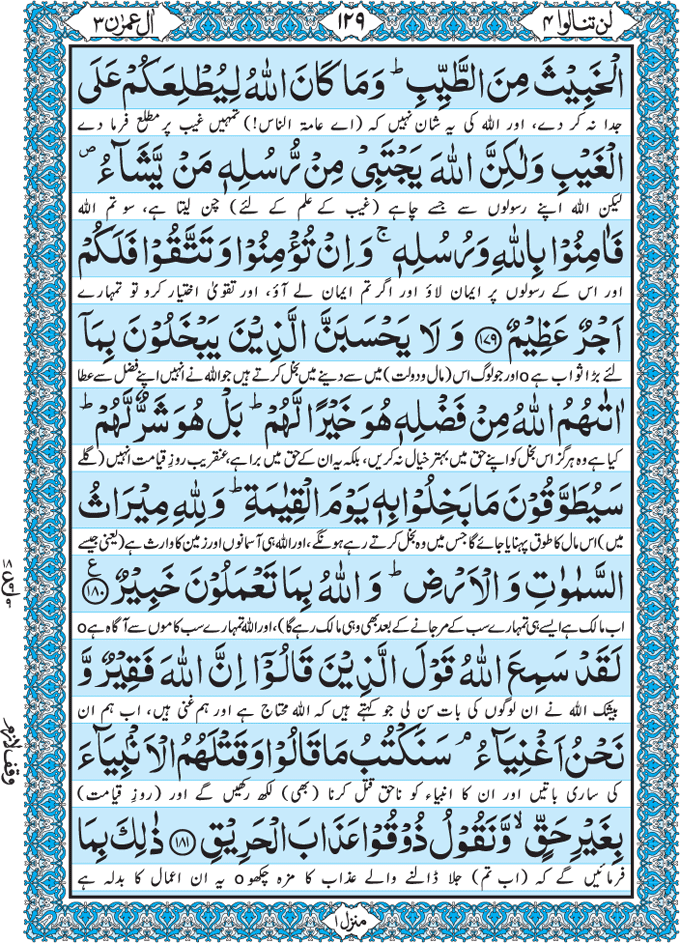 Para 4 Lan Tanaalul Birra with Urdu Translation