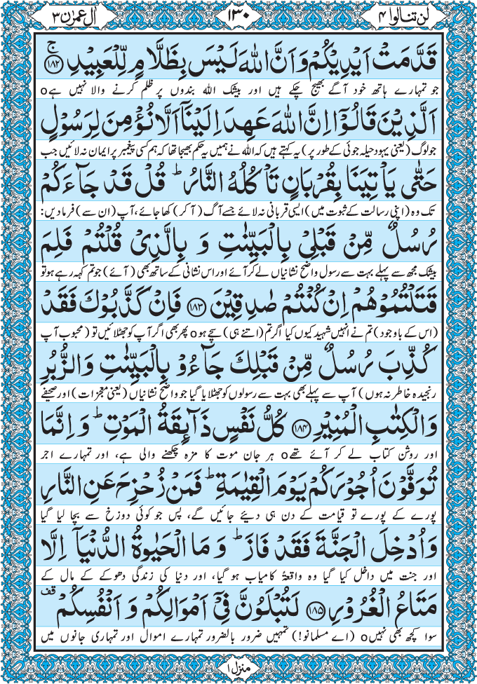 Para 4 Lan Tanaalul Birra with Urdu Translation
