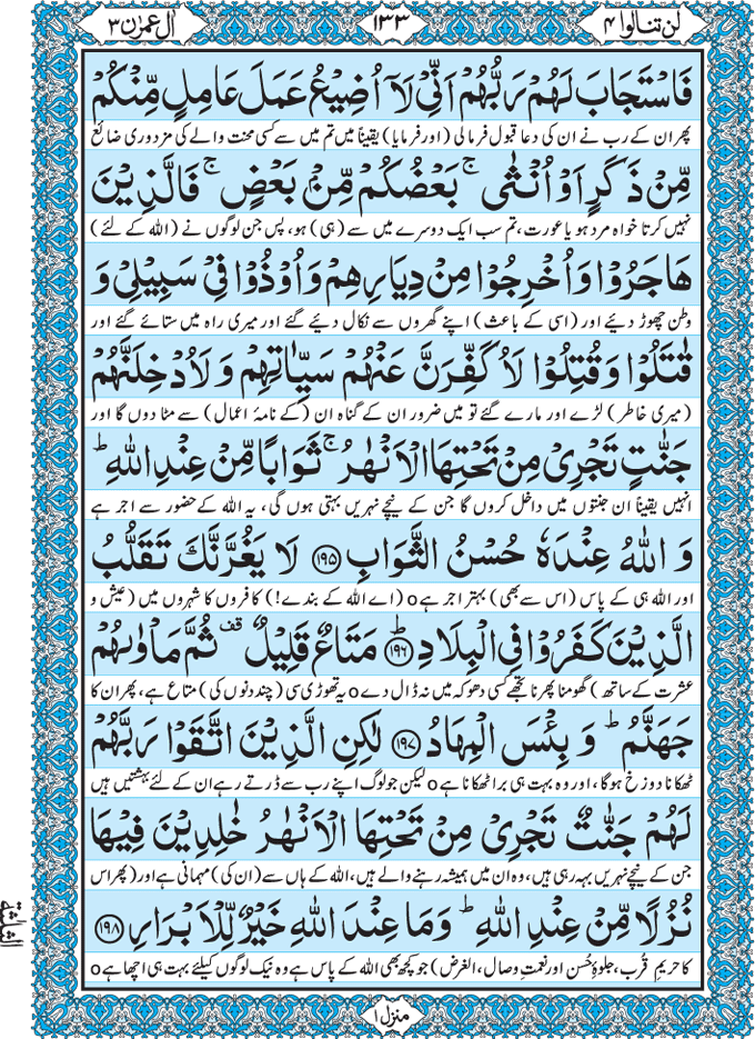 Para 4 Lan Tanaalul Birra with Urdu Translation