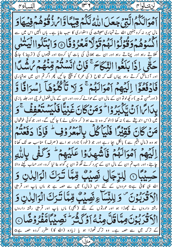 Para 4 Lan Tanaalul Birra with Urdu Translation