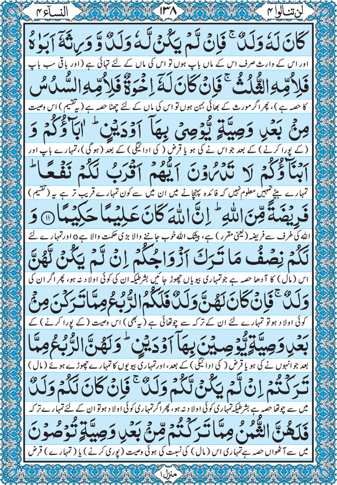 Para 4 Lan Tanaalul Birra with Urdu Translation
