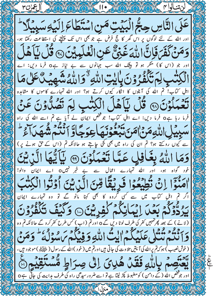 Para 4 Lan Tanaalul Birra with Urdu Translation